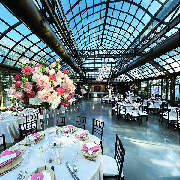 glass greenhouse, greenhouse wedding, large greenhouse